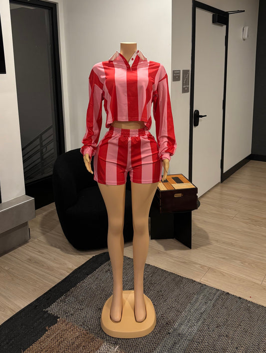 Striped Short Set