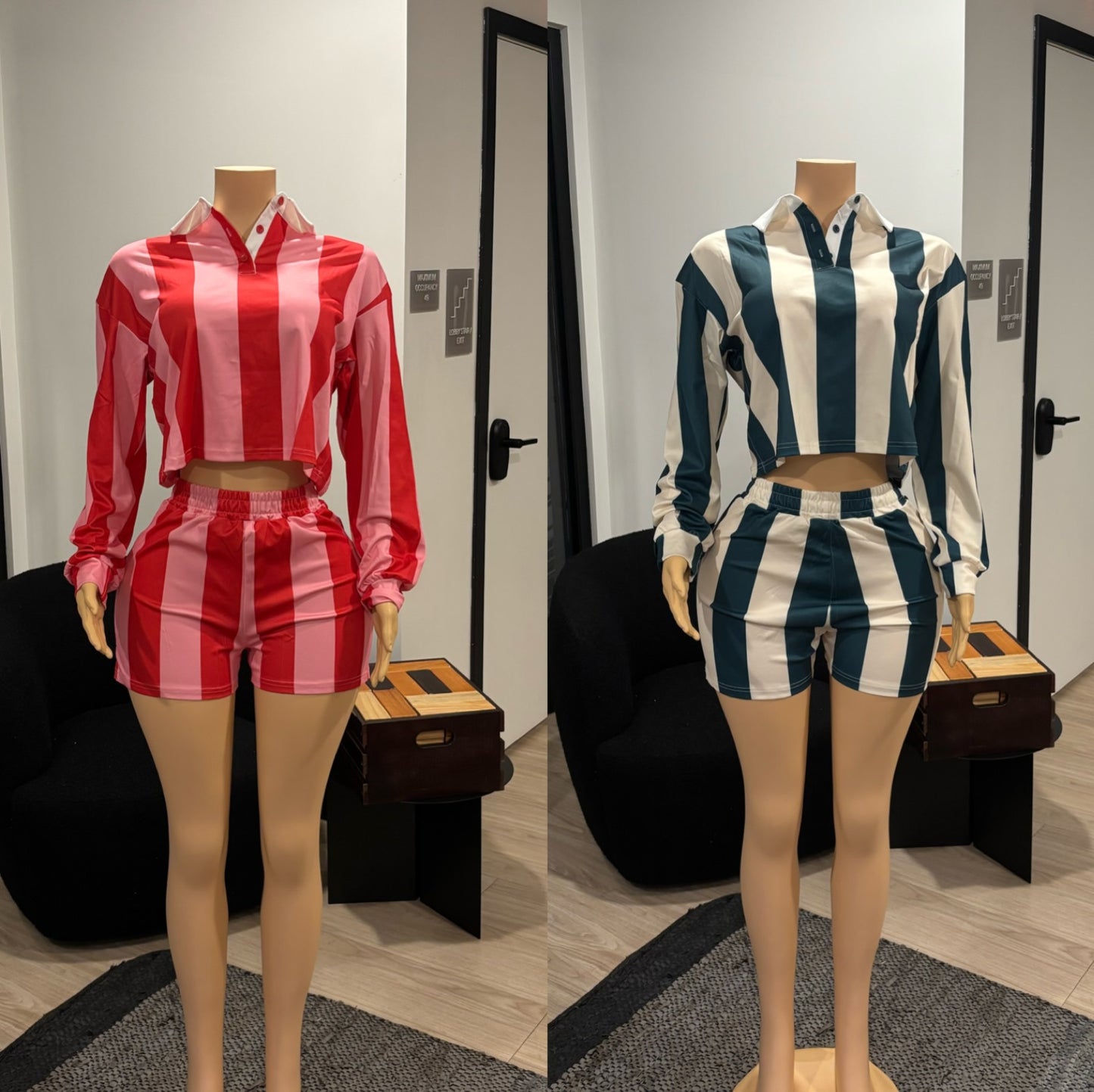 Striped Short Set